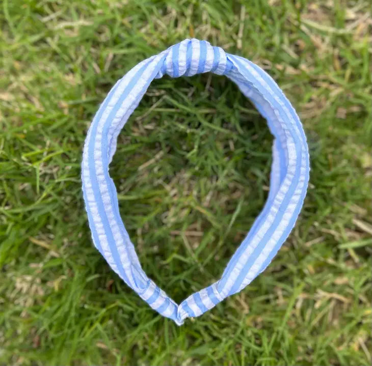 Light Blue Top Knot Headband