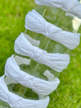 White Ruched Top Knot Headband
