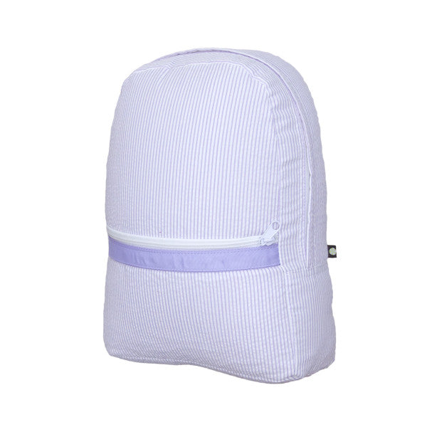 Lilac Seersucker Medium Backpack