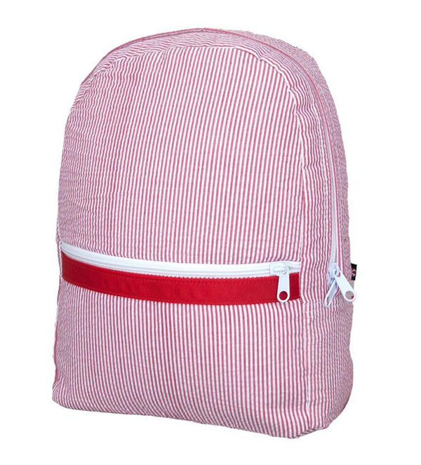 Medium Seersucker Red Backpack