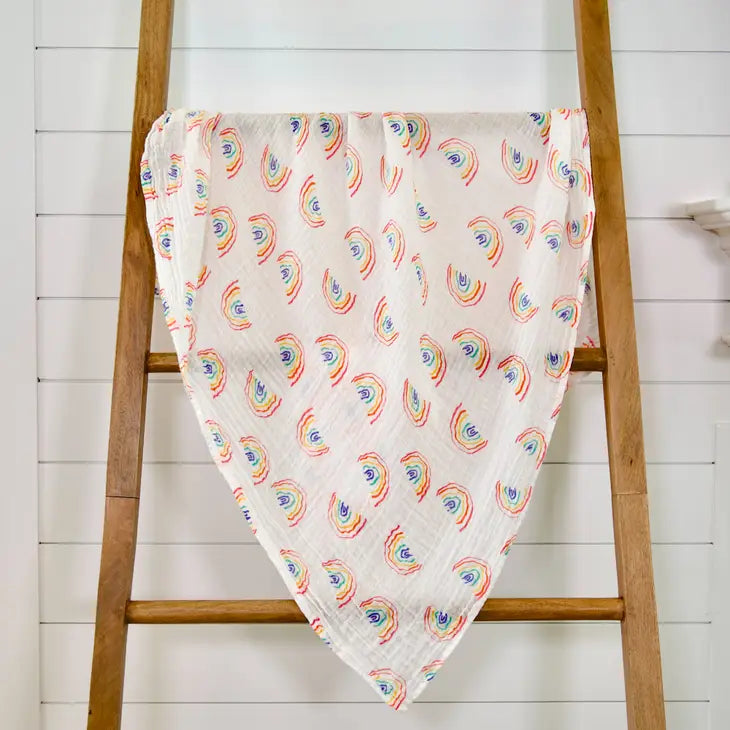 Somewhere Over The Rainbow Swaddle Blanket