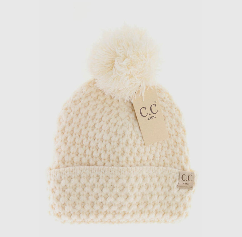 CC Kids Beanie Stitch Knit Pom
