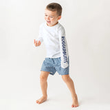Baby Navy Gingham Boys Swim Trunks