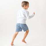 Baby Navy Gingham Boys Swim Trunks