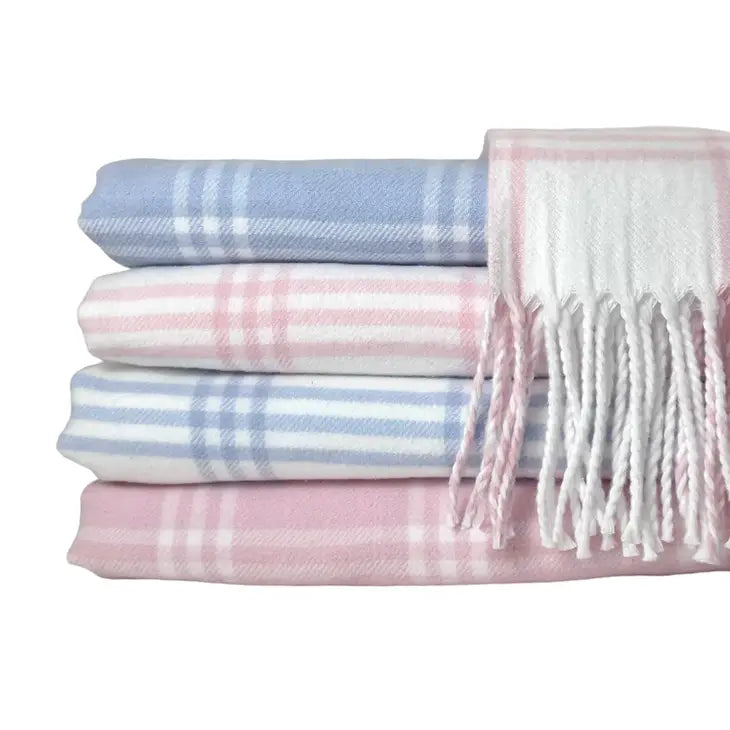 Window Pane Check Flannel with Fringe