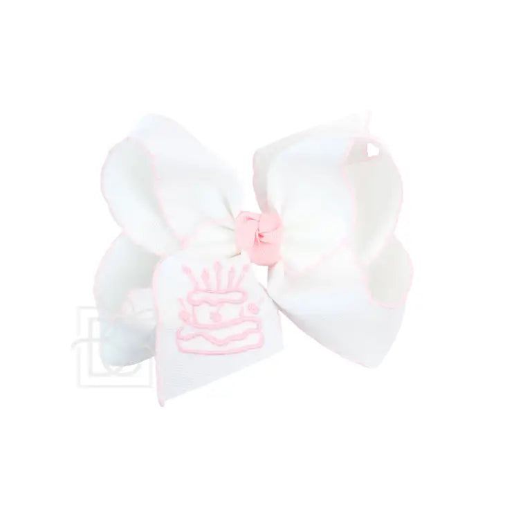 Embroidered Cake Crochet Edge Bows