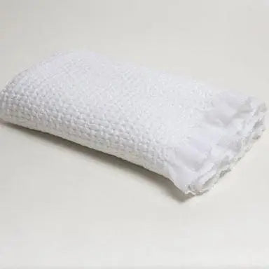Stonewashed Basket Weaved Blanket With Binding