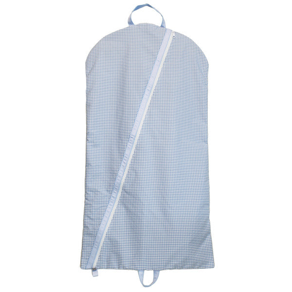 Baby Blue Gingham Hanging Garment Bag