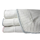 Cotton Jersey Blanket with Knitted Color Tipped Pointelle