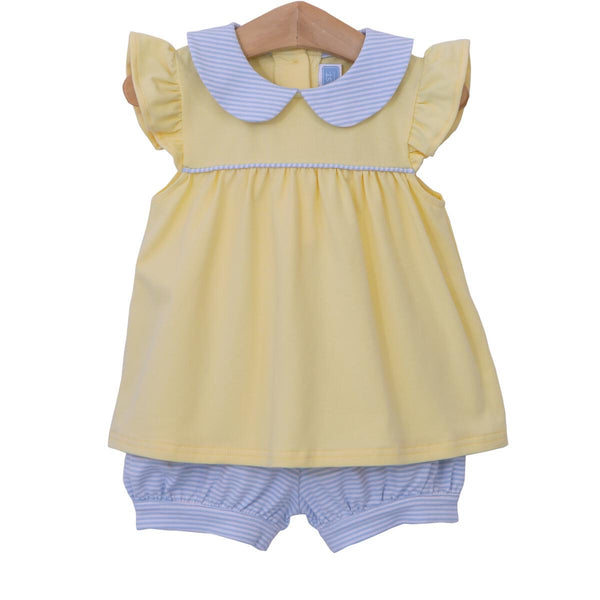 Genevieve Bloomer Set Yellow Striped