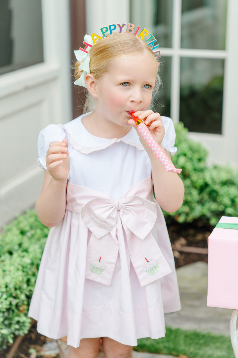 Pink Birthday Sash Dress Kiddeaux's