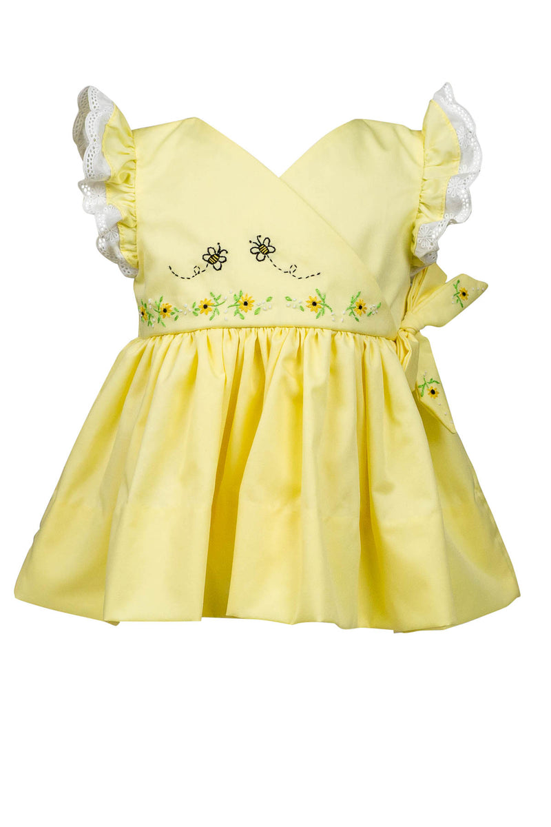 Yellow Bee Wrap Dress