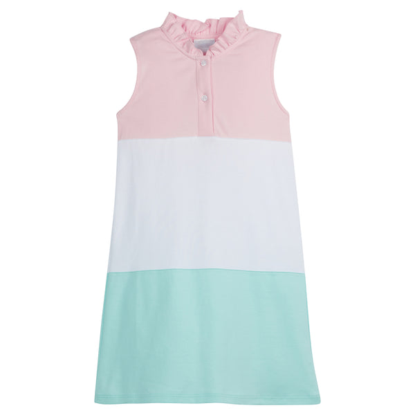 Color Block Hasting Polo Dress