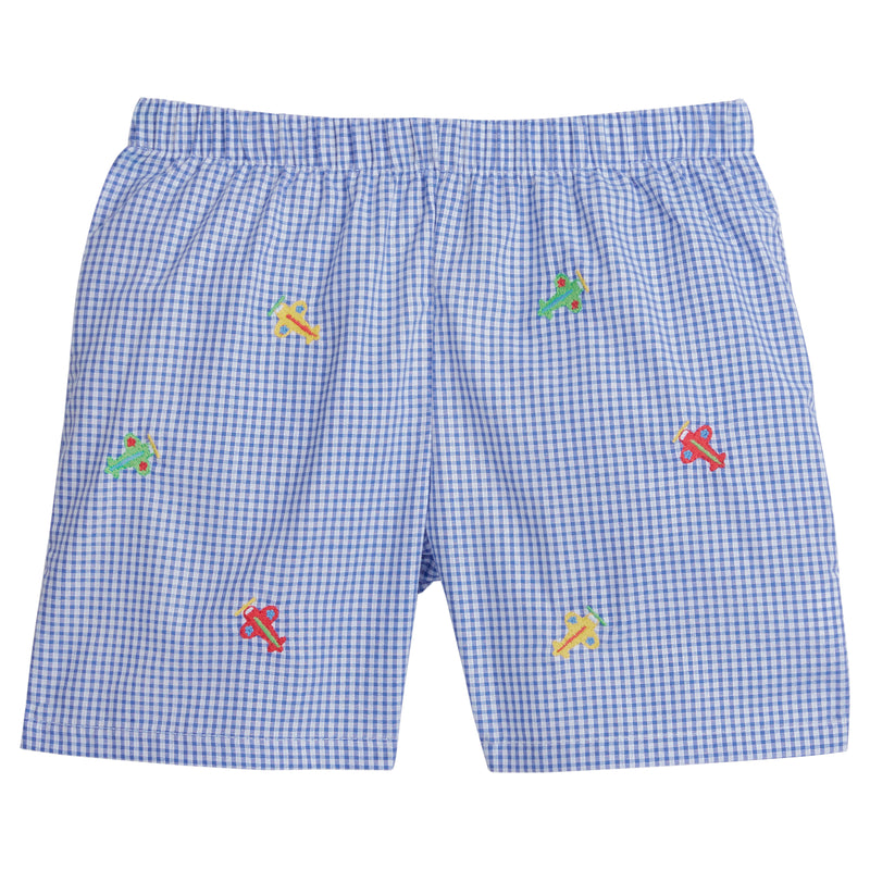 Embroidered Airplane Shorts