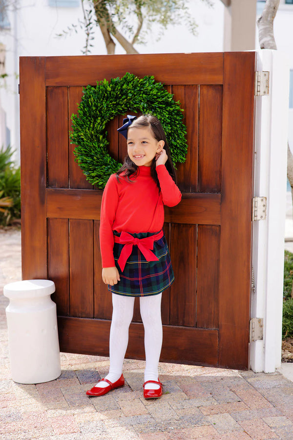 Sz 12 Beasley Bow Skirt - Horse Trail Tartan/Richmond Red