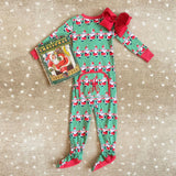 Knox's Night Night Footed - Chris Kringle Kickline/Richmond Red 0/3m, 3/6M, 6/12m, 12/18m