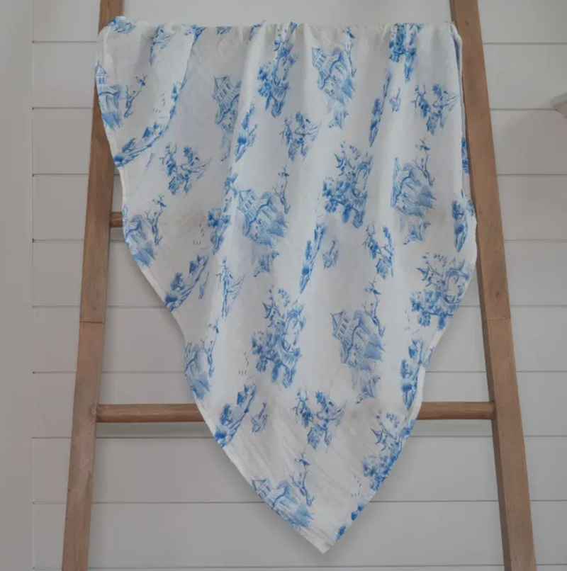 Chinoiserie Baby Swaddle Blanket