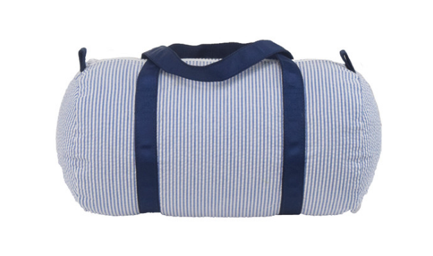 Baby Duffel Bag Navy Seersucker
