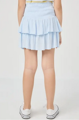 Girls Smocked Ruffle Tiered Mini Skirt sz 14