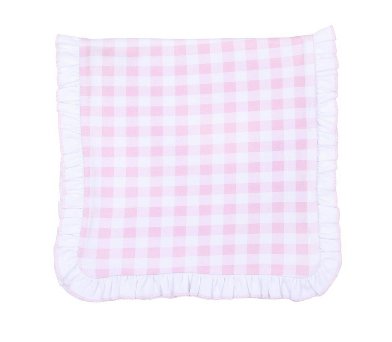 Baby Checks Pk Ruffle Burp Cloth