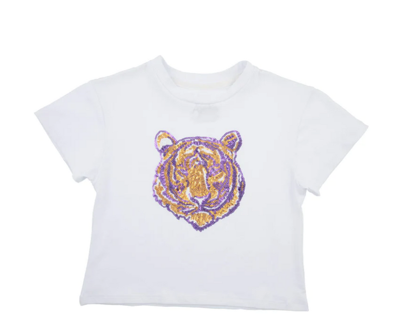 Sequin Tiger Face Boxy T’
