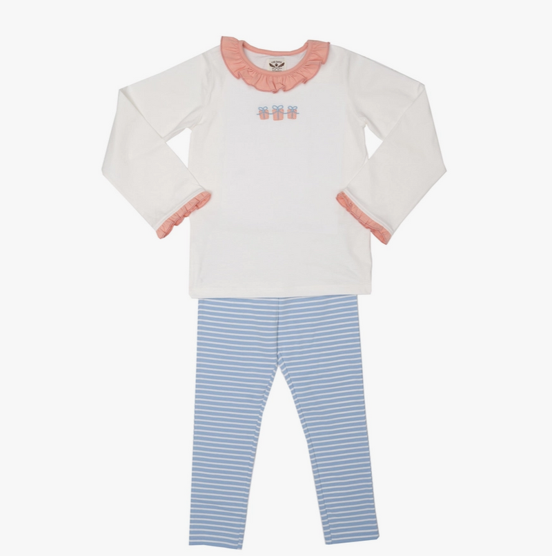 Present Blue Striped Legging Set