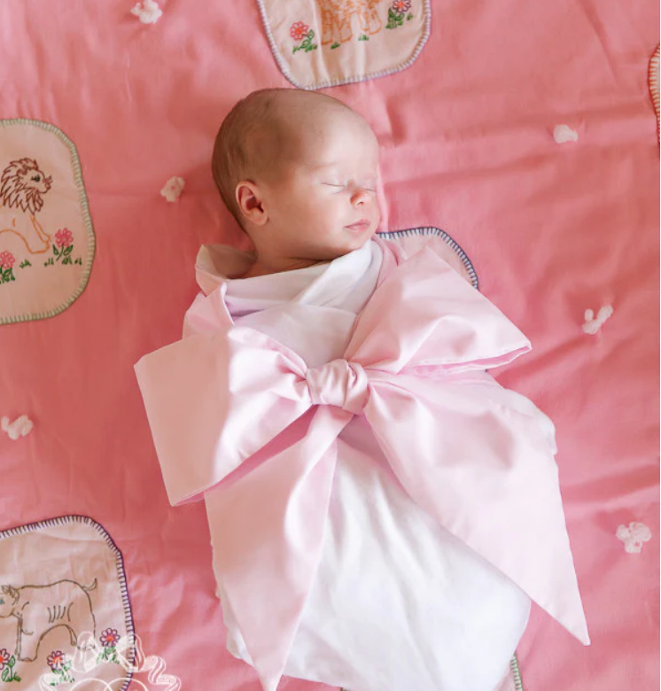 Palm Beach Pink Bow Swaddle