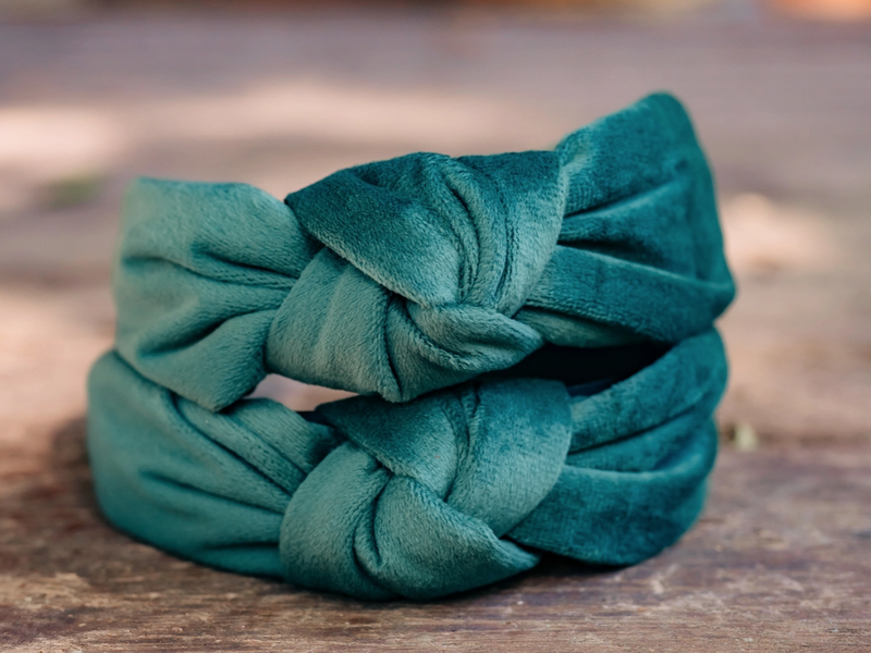 Green Velvet Headband