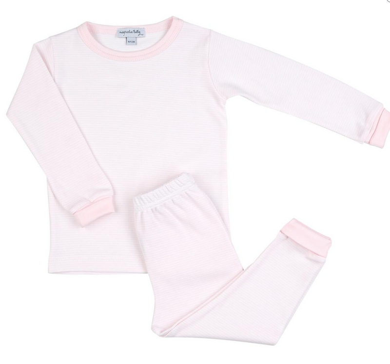 Pink Striped Long Pajamas 8