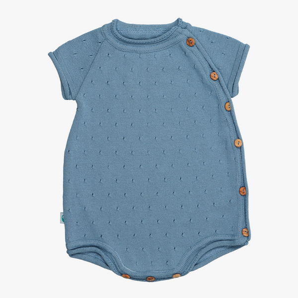 Short Sleeve Cotton Knit- Blue English