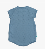 Short Sleeve Cotton Knit- Blue English