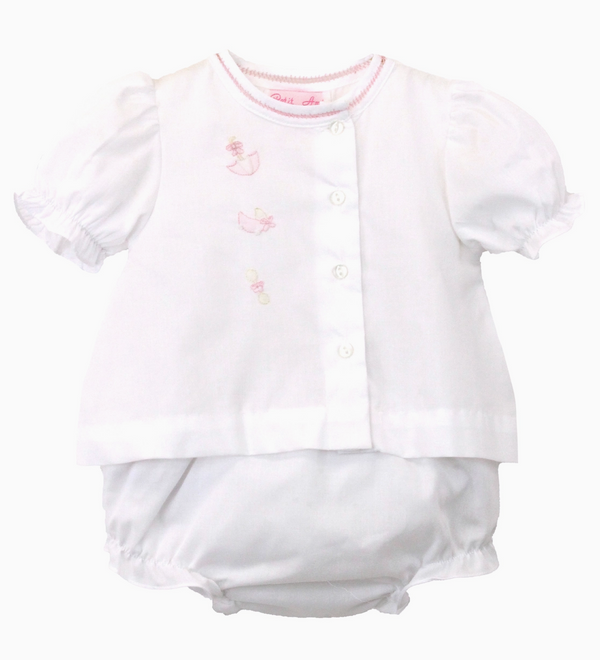 Nursery Shadow Stitch Diaper Set - Pink