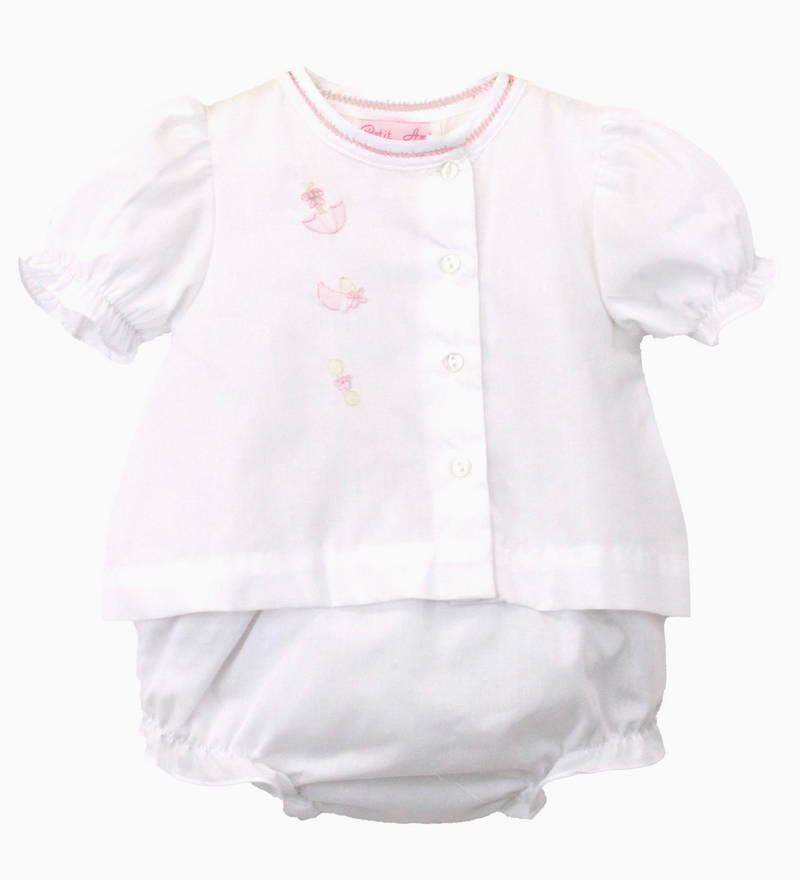 Nursery Shadow Stitch Diaper Set - Pink