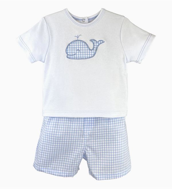 Whale Applique Shirt and Short Set