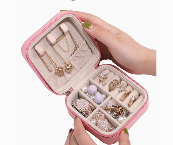 Varsity Collection Small Square Jewelry Travel Case Box