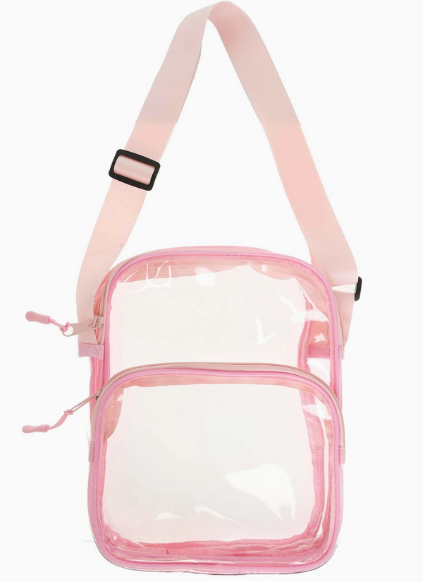 Clear Transparent Stadium Approved Crossbody Bag - Pink