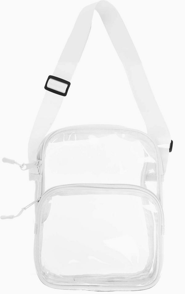 Clear Transparent Stadium Approved Crossbody Bag - White