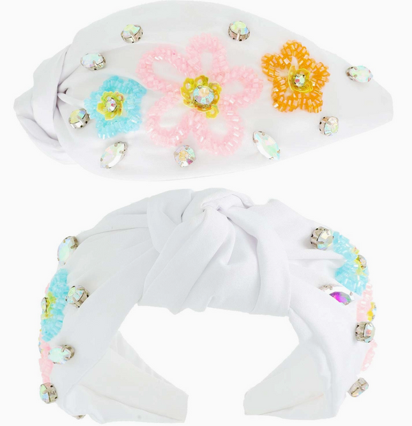 Floral Beaded Jeweled Embellished Headband