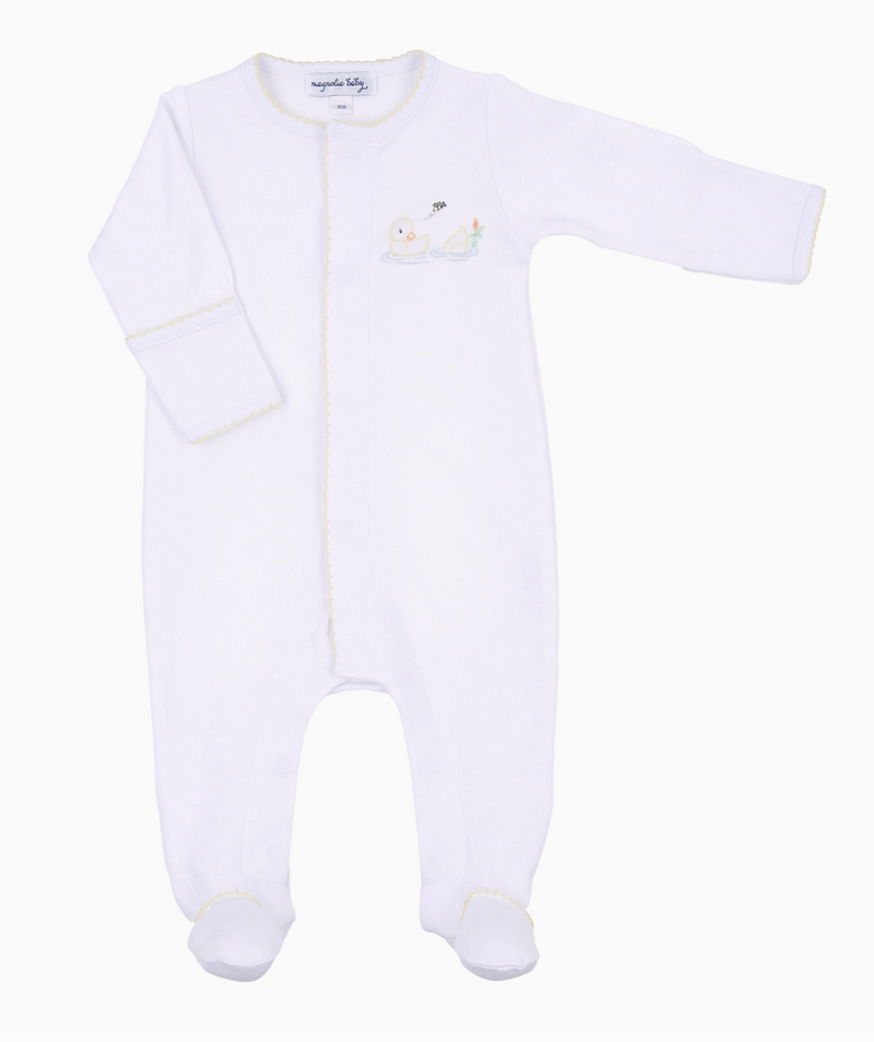 Vintage Duckies Yellow Emb Footie