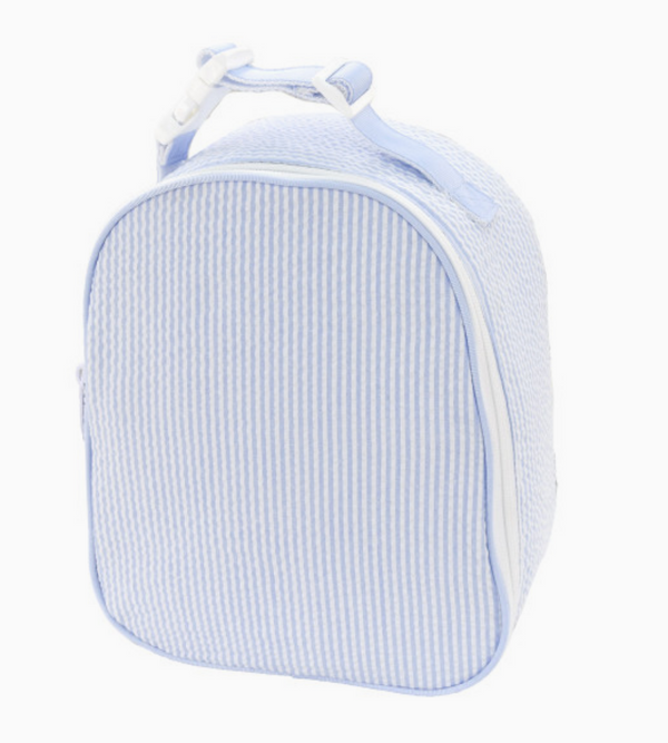 Blue Seersucker Gumdrop Lunch Bag