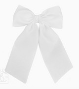 5.5" Opaque Satin Bow w/ Euro Knot & Tails On Alligator Clips