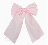 5.5" Opaque Satin Bow w/ Euro Knot & Tails On Alligator Clips