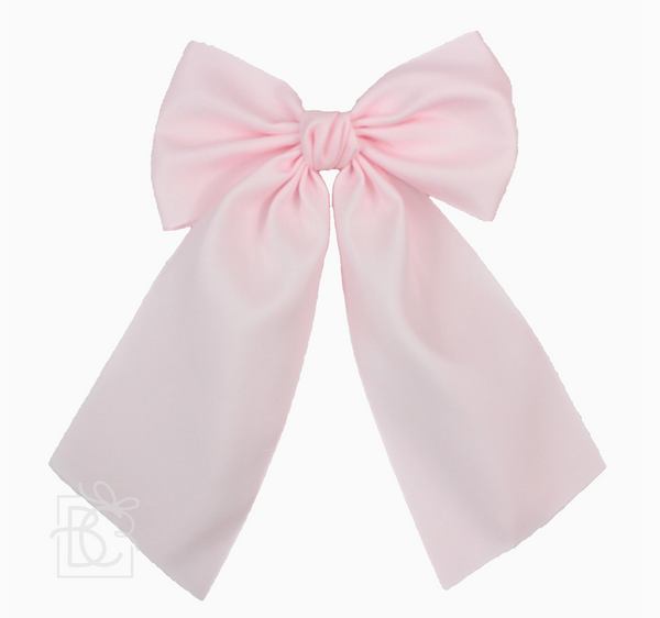 5.5" Opaque Satin Bow w/ Euro Knot & Tails On Alligator Clips