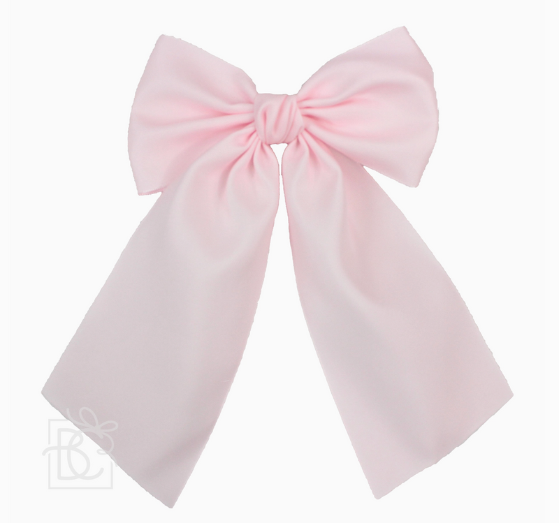 5.5" Opaque Satin Bow w/ Euro Knot & Tails On Alligator Clips