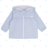 Boys Baby Blue Seersucker Stripe Hooded Jacket