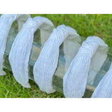 White Ruched Top Knot Headband