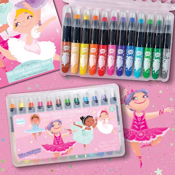 Glitter Ballerina Dry Erase Coloring Gift Set