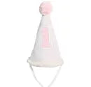 Birthday Hat- Light Pink Seersucker