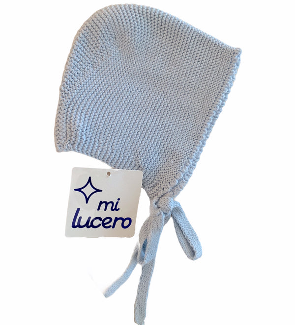 Cable Knit Bonnet Light Blue