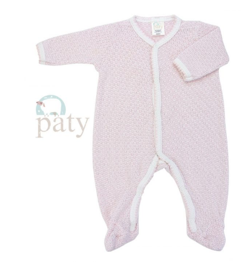 Paty L/S Solid Color Footie Pink